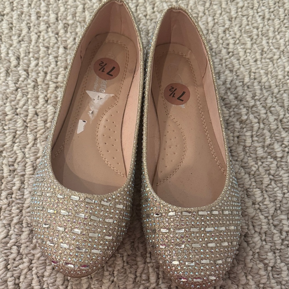 Elegant Gold Glitter Flats